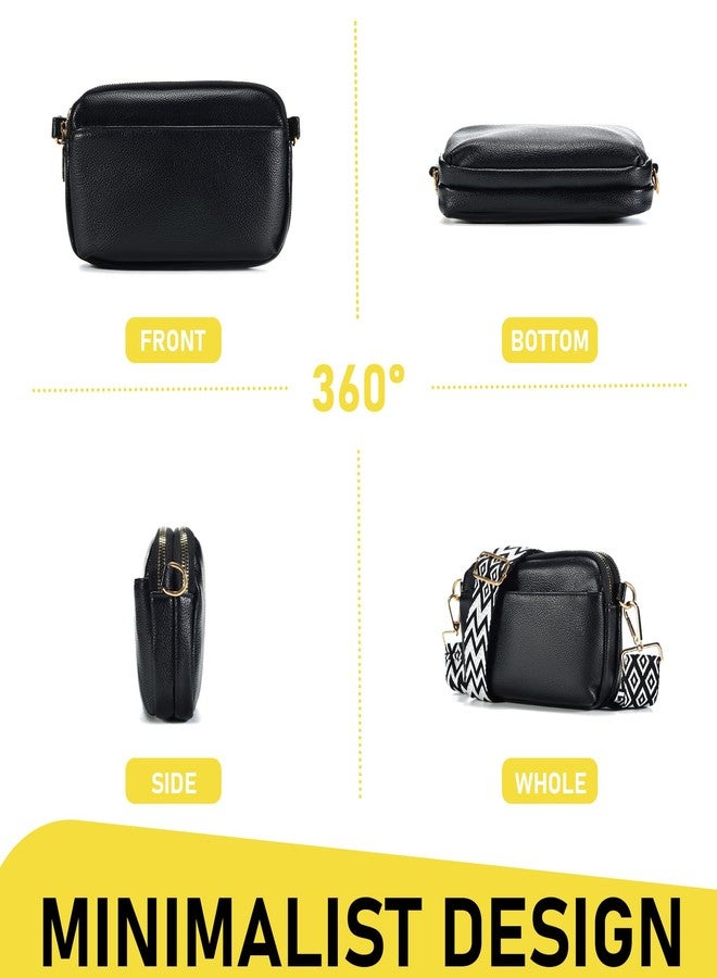 Cizenal Small Crossbody Bags for Women Vegan Leather Adjustable Strap Shoulder Handbag, Multi-Pocket Purse (Black) - Image 5